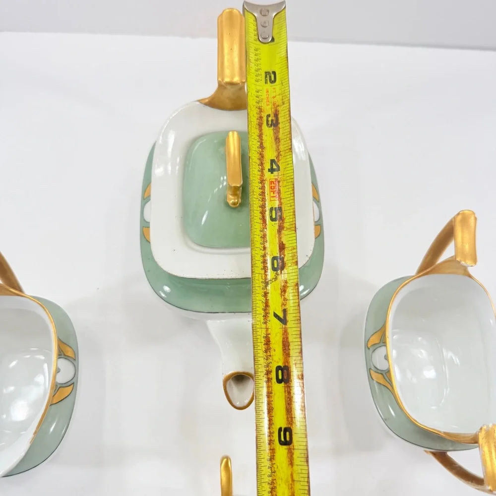 ANTIQUE P&P Limoges France & Bavaria Germany‎ Mismatch ART DECO TEA SET, Teapot